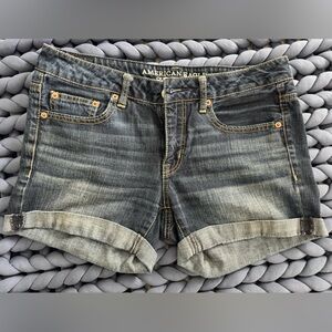 American Eagle Outfitters vintage dark denim cuff shorts size 4